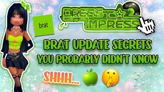 DRESS TO IMPRESS BRAT UPDATE SECRETS / THINGS YOU MISSED! HOW TO GET THE NEW APPLE!  | roblox 