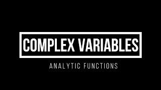 COMPLEX VARIABLES