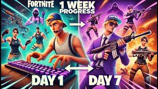 My 1 Week Fortnite Keyboard and Mouse Progression + Daily Routine #fortnite #keyboard #mouse