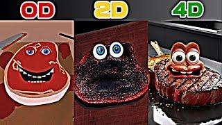 CHARLIE THE STEAK 0D vs 1D vs 2D vs 3D vs 4D  | WELL DONE animations