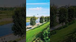 Тюмень. Тюменская набережная. Мост влюбленных. Река Тура / Tyumen #тюмень #набережная #фонтан #река