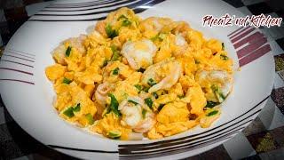 Egg and Shrimp Stir Fry! Scrambled Egg with Shrimp Recipe! Super Easy and Delicious! Keto Recipe!