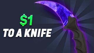 $1 TO A KNIFE CHALLENGE! (CSGOLUCK)