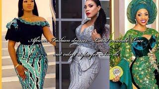 African fashion dresses:- Latest Aso ebi||Lace and velvet styles for owambe