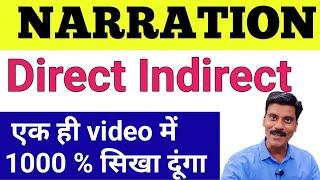 Narration in English grammar | Direct indirect speech| Reported speech