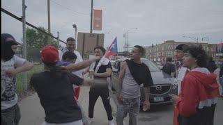 Behind the scenes of Humboldt Park video shoot. Latin Kings