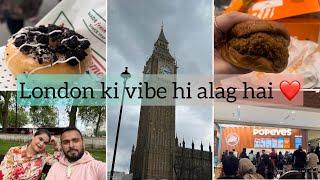 London ki Walk aur Khana | Chalte Chalte  Zakhmi Hogae | Popeyes first review | Best chicken Burger