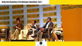 Nicky Verd Speaking at the Motsepe Foundation: Snippet Part I