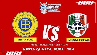 TERRA BOA X MISSAL FUTSAL - GINÁSIO ARNALDO ZAMPIERI -TERRA BOA | NESTA QUARTA | 18 SET | 20H