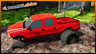 BeamNG.drive MP - MASSIVE POWERSTROKE IN DEEP MUD HOLES! (FOLLOW THE LEADER!)