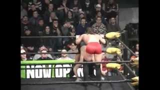 CZW Retribution 03.04.2004 - Jimmy Jacobs slips on the ropes and gets Powerbombed by BJ Whitmer