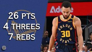 Stephen Curry 26 pts 4 threes 7 rebs vs Kings 24/25 season