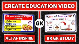 How To Make Gk Video For Youtube | Gk Video Kaise Banaye | Education video kaise banaye mobile se