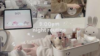 my 9pm night routine ۪ﾟ productive evenings, early bedtime, hair care routine, home cooking