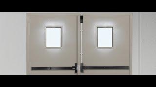 BEAMNOVA Vertical Rod 32 Inch Door Panic Bar Exit Device Commercial Door Push Bar Lock Set