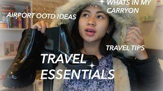Travel Essentials | Whats In My Carry On + Airport OOTD Ideas + tips