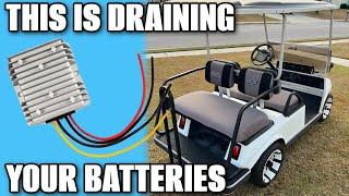 How To Wire DC Step Down Converter & Relay with Golf Cart Ignition Switch | Stop Battery Drain!