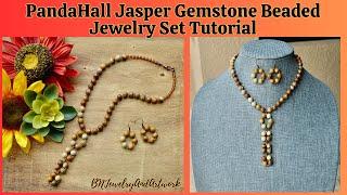 PandaHall Jasper Gemstone Beaded Jewelry Set Tutorial #jewelry #jewelrytutorial #beads #diy