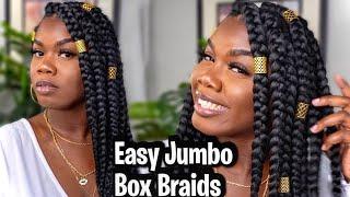 How to Do Jumbo Box Braids - The Rubberband Method