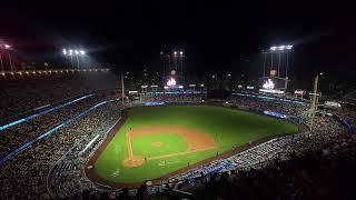 4K) LA dodgers vs Toronto Bluejays Light show (seven nation army)