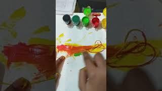 Easy DIY# (Kids Activity) #Thread art // # index ️ finger  painting// for  fun//
