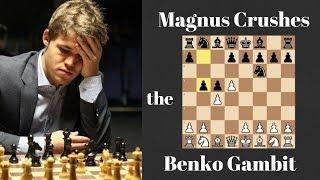 Carlsen Crushes the Benko Gambit