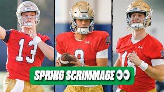 Notre Dame spring scrimmage RECAP: Quarterback battle, standouts, injury news, MORE