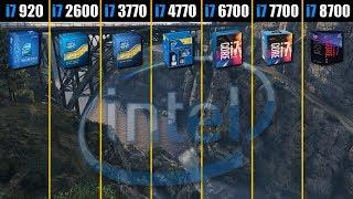 intel Core i7 920 vs 2600 vs 3770 vs 4770 vs 6700 vs 7700 vs 8700