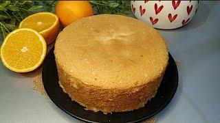 Orange Sponge Cake Recipe | Super Soft, Fluffy Orange Cake | Orange Plain Cake Recipe | TeaTime Cake