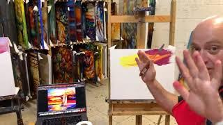 a virtual sip and paint artistic session with Boris Afremov, son of artist Leonid Afremov art lesson