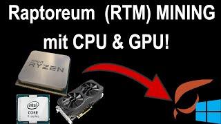 RAPTOREUM (RTM) MINING mit CPU & GPU auf Windows! KOMPLETTANLEITUNG in DEUTSCH! 2021