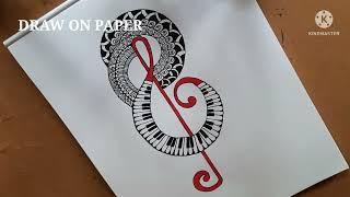 WORLD MUSIC DAY II MUSIC DAY MANDALA ART FOR BEGINNERS II DRAW ON PAPERII EASY MUSIC DAY MANDALA ART