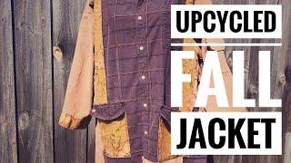 SOLD—Upcycled grungy fall jacket from 2 corduroy shirts!