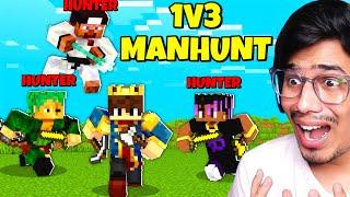 MINECRAFT SPEEDRUNNER VS 3 HUNTER REMATCH(Manhunt)