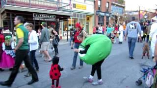 Dogs & People in Halloween Costumes Party on Main Street in Park City, Utah