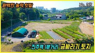 신 진주역 차량 1분거리 금싸라기 투자용 진주 토지 매매 (성토완료, 현재 텃밭 사용중)