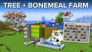 Minecraft Tree Farm With Infinite Bonemeal Farm - 10,000 Logs Per Hour