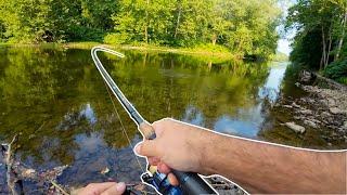 Finesse fishing a side creek! | High production spot for summer SMALLIES! | Youghiogheny River |