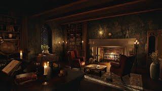 Victorian Study - Crackling Fire and Wind Sounds for Sleep, Study 