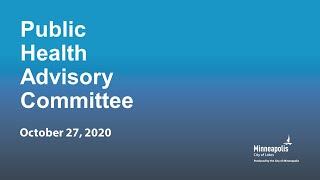 October 27, 2020 Public Health Advisory Committee