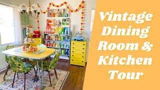 Thrifted Dining Room and Vintage Kitchen Tour - Emily Retro's Home