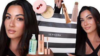 HUGE Sephora Haul (trying the most viral makeup) + Full Face of All the Products!