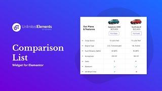 Comparison List Widget for Elementor