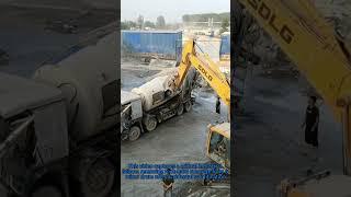 Concrete Rescue Hack: Excavator Drill Saves $5,000 Truck Repair!
