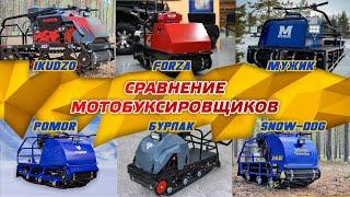 Сравнение мотобукисровщиков БУРЛАК, IKUDZO, FORZA, POMOR, МУЖИК, BALTMOTORS, SNOW DOG