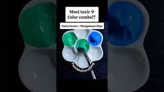 Most toxic Color Combo?️ Paris Green + Manganese Blue Paint Mixing #acrylicpaint #asmr #paintmixing
