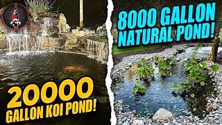 20,000 GALLON KOI POND! 8000 GALLON NATURAL POND! USA!!