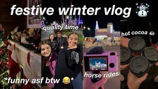 Winter Vlog ️ Christmas Lights, Hot Cocoa, Horse Carriage Ride & *hilarious* Crumbl Review | day 10