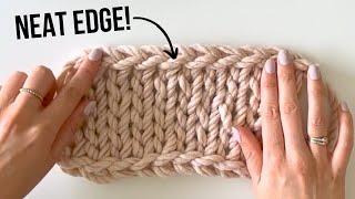 HOW DO YOU GET A NEAT EDGE WHEN FINGER KNITTING?