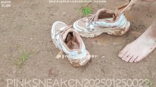 Pink sneakers and ankle socks wet and muddy(Full video 22min 30sec)